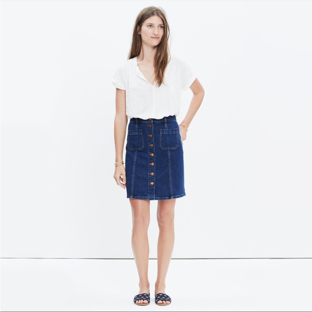 Madewell Denim Button Front Skirt
